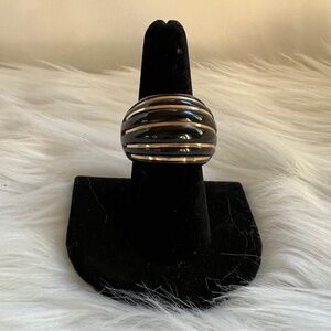 Black Onyx and 14K Domed Bold Ring